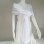 White Bridal Evening Dress Shawl, thumbnail 4 of 7