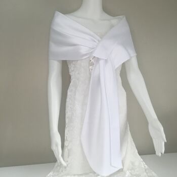 White Bridal Evening Dress Shawl, 4 of 7