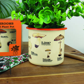 Mushroom Enamel Plant Pot, 4 of 4