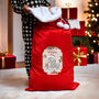 Me To You Reindeer Luxury Pom Pom Red Sack, thumbnail 3 of 4
