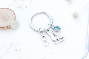 Ice Skating Personalised Keyring Ice Skate Gift, 5 of 7