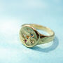 Solid 9ct Gold Family Birthstone Textured Signet Ring, thumbnail 5 of 8