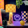 Handmade Checkerboard Velvet Lamps In Marmalade, thumbnail 4 of 4