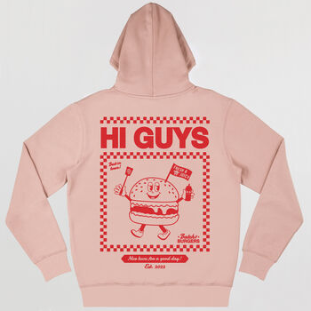Hi Guys Men’s Hoodie With Burger Graphic, 2 of 2