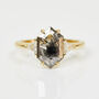 18ct Yellow Gold Hexagon Salt And Pepper Diamond Ring, thumbnail 1 of 2