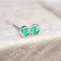 Mini Sterling Silver Green Opal Stud Earrings, thumbnail 5 of 10