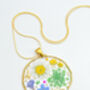 Medium Necklace With Daisies, Lavender And Green Flowers, thumbnail 4 of 12