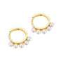 9ct Solid Gold Pearl Hoop Earrings, thumbnail 4 of 7