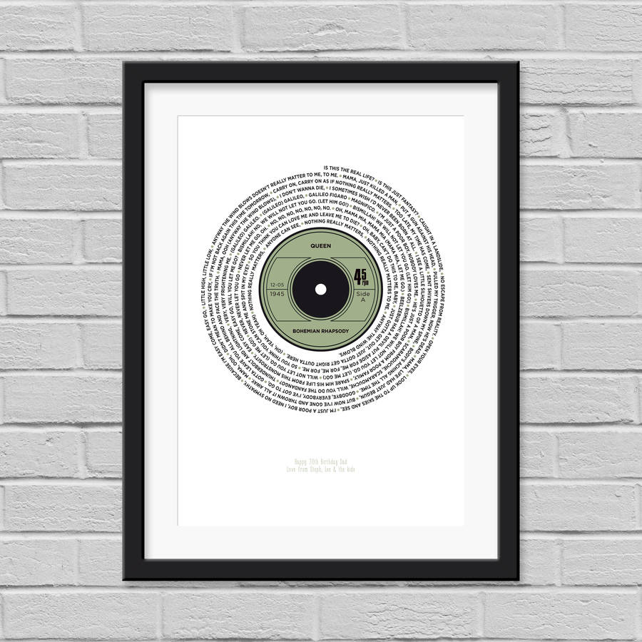 personalised lyrics record print by yours for keeps ...