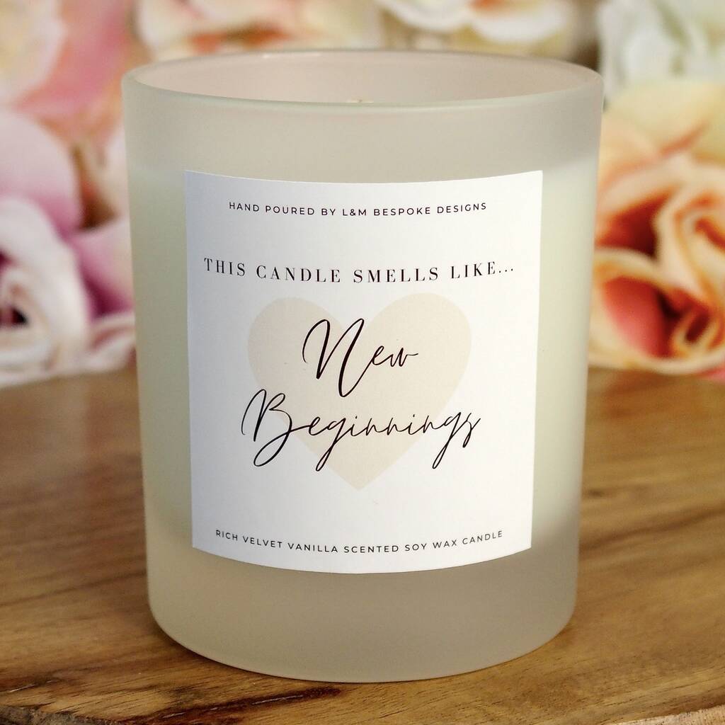 New Beginnings Candle New Job Promotion Gift By L&M Bespoke Designs