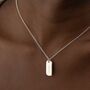 Engraved Small Tag Necklace, Sterling Silver, thumbnail 2 of 7