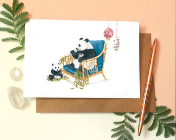 Panda And Baby Panda Greetings Card, 2 of 6