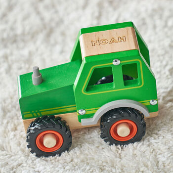 Personalised Wooden Toy Tractor, 3 of 4