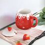 Strawberry Desert Mug With Lid And Spoon, thumbnail 8 of 10