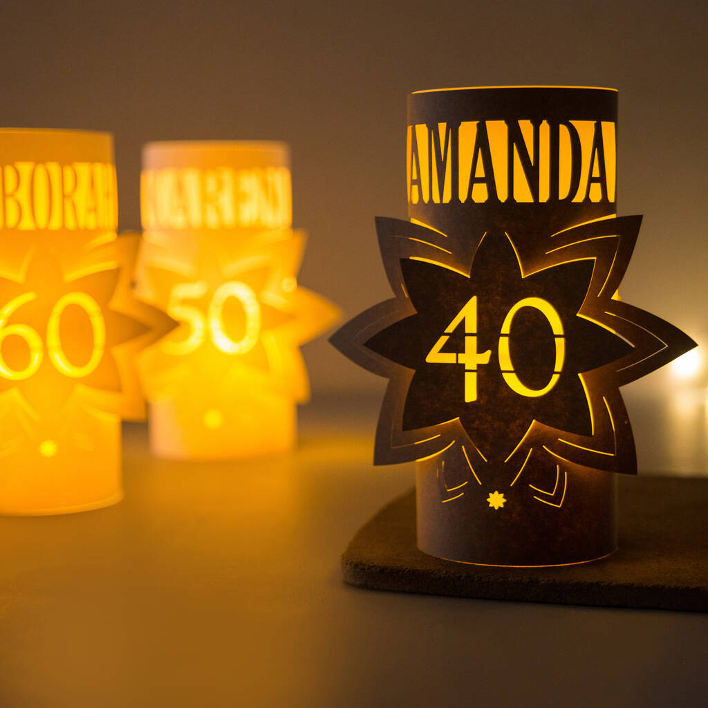 40th Birthday Personalised Star Lantern Centrepiece, 1 of 10