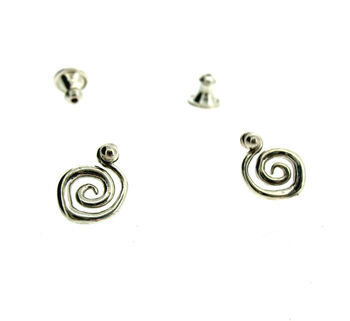 Silver And Gold Plated Vermeil Swirl Stud Earrings, 3 of 5
