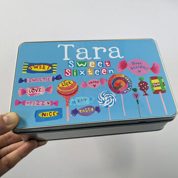 Personalised Sweet Sixteen Birthday Milestone Tin, 5 of 6