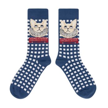 Royal Cat Blue Socks, 2 of 4