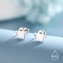 Sterling Silver Delicate Minimalist Ghost Stud Earrings, thumbnail 3 of 11