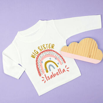 Personalised Rainbow Big Sister Brother Top / T Shirt, 5 of 10