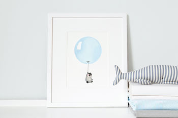 Personalised Baby Boys Pastel Blue Balloon Picture, 2 of 10