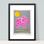 Pink Flower Elephant Fabric Screen Print, thumbnail 1 of 4