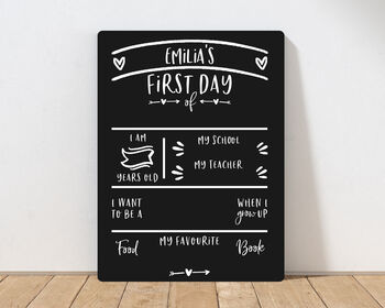 Personalised First Day Of School Chalkboard, 3 of 6