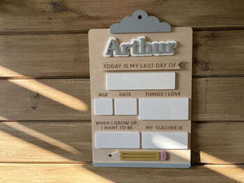 Personalised First And Last Day Of School Sign Memory Board, 6 of 9