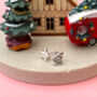 Personalised Sterling Silver Mismatched Christmas Tree Initial Star Earrings, thumbnail 2 of 10