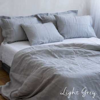 King Size Linen Bedding Set Linen Pillowcases, 2 of 12