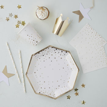Gold Star Foiled Paper Party Plates, 3 of 3
