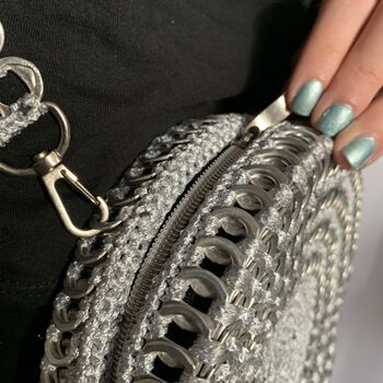 Circular Fashion Daisy Chain Crochet Ring Pulls Bag, 6 of 12