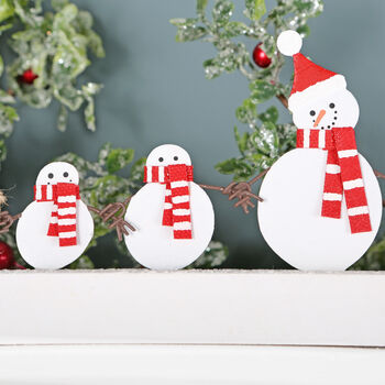 Snowman Family With Gifts Christmas Decoration, 4 of 4