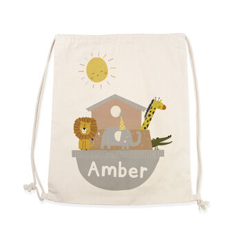Personalised Noah's Ark Cotton Nursery Bag, 4 of 4