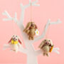 Set Of Three Personalised Felt Mini Bunny Decorations, thumbnail 3 of 3