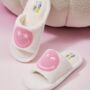 Open Toe Happy Face Plush Slippers, thumbnail 4 of 5