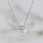 Clear Quartz Teardrop April Birthstone Necklace Sterling Silver, thumbnail 1 of 5