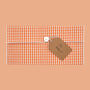 Reusable Organic Gingham Eco Envelope Tall | Tangerine, thumbnail 3 of 5