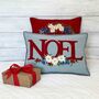 Edelweiss Noel Wool Cushion With Hand Embroidery, thumbnail 1 of 3