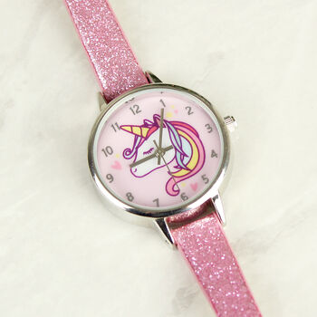 Personalised Unicorn Watch With Pink Glitter Strap, 5 of 5