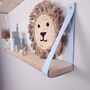 Pair Of Floating Nursery Shelves With Blue Cotton Straps, thumbnail 4 of 10