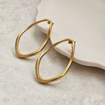 Organic Shaped Hoops Gold, 9 of 9