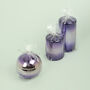 G Decor Purple Two Tone Glitter Glass Candles, thumbnail 7 of 7