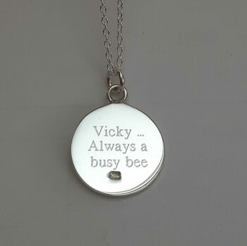Personalised Sterling Silver Busy As A Bee Necklace, 5 of 8