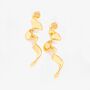 Nami 18 K Gold Plated Long Wave Earrings, thumbnail 1 of 5