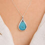 Sterling Silver Turquoise Teardrop Necklace, thumbnail 1 of 12