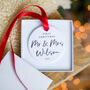 First Christmas Married Personalised Decoration, thumbnail 1 of 3