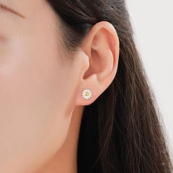Sterling Silver Little Sunflower Flower Stud Earrings, 6 of 12