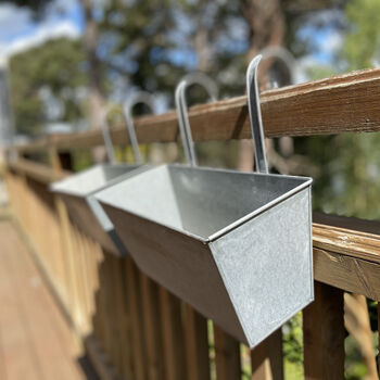 Pair Of Zesty Zinc Balcony Flower And Herb Planters, 6 of 6