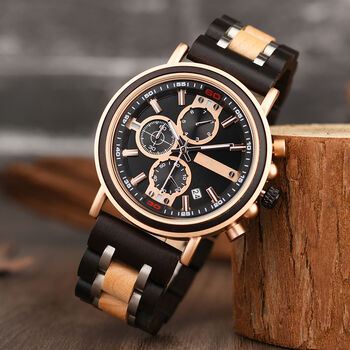 Personalised Wooden Chronograph Watch, 2 of 12